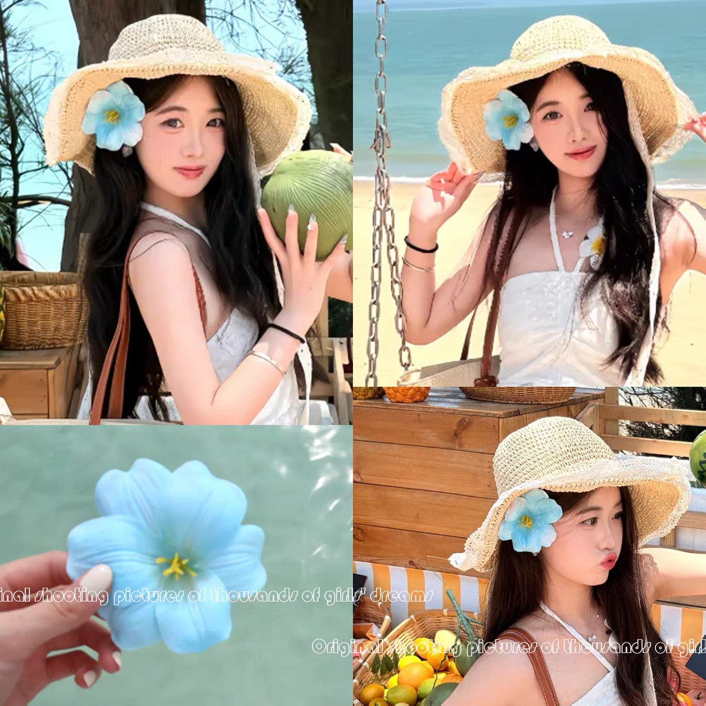 Mẹo tóc mô phỏng hoa màu xanh, phù hợp mùa hè và bãi biển