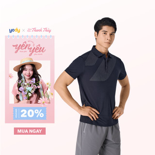 Áo polo thể thao nam YODY Ponte Roma Cool in họa tiết mát mẻ thoải mái co giãn tốt MAPO25A474