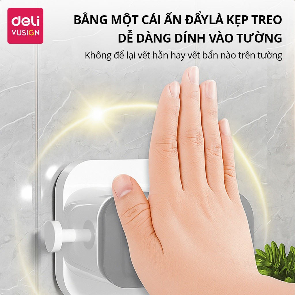 Móc Treo Cây Lau Nhà Dán Tường Deli Vusign Móc Dán Tường Treo Chổi Giữ Đồ Điều Chỉnh Kích Thước