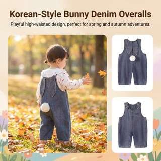 Quần short Denim phong cách Hàn Quốc dành cho trẻ em Thiết kế lưng cao cho bé gái Xuân Thu