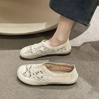Mùa Hè Phong Cách Mới Dép Mori Nữ Văn Học Baotou Giày Trắng Retro Đế Mềm Thoáng Khí Giày Nữ Lưới Xô Giày