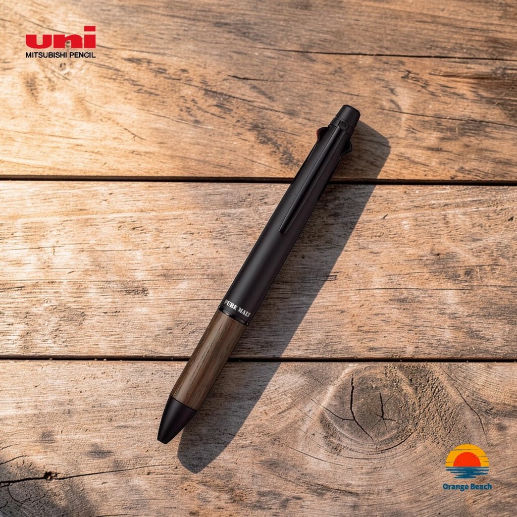 Uni Pure Malt Oak Premium but 5 chuc nang/Jetstream 4+1/0.7mm+chi 0.5mm/go thung whisky