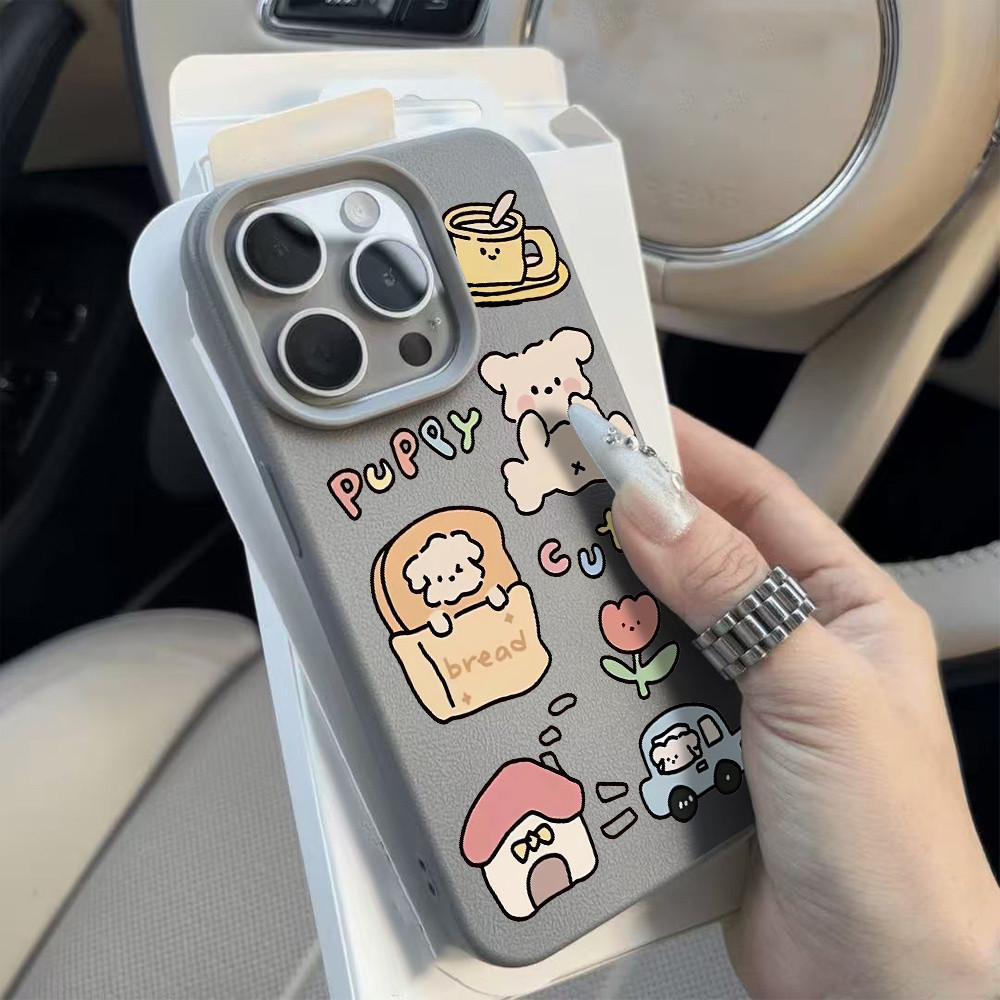Chó con dễ thương mềm mại hàng ngày cho 16 trường hợp điện thoại iPhone 17Air Vải 14 13 11Pro
