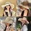 YRBWD Ren Viền Mũ, Chống Nắng Có Thể Gập Lại Mũ Rơm, Vành Lớn UPF 50 + UV Bảo Vệ Mũ Chống Nắng Nữ Bé Gái