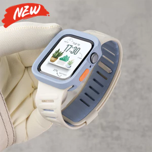 Ốp lưng TPU + Dây đeo silicon hai tông màu Tương thích cho Apple Watch Series11 / 10 42mm 46mm Ultra3 / 2 / 1 49mm 9 8 7 6 5 SE 44mm 45mm 41mm 40mm
