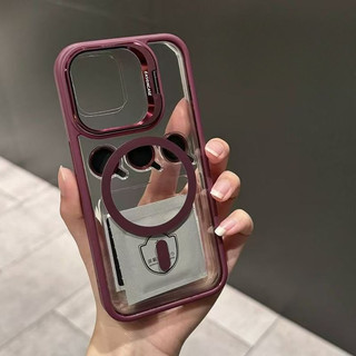 Giá Đỡ Hợp Kim Nhôm Vỏ Điện Thoại + Phim Ống Kính Vỏ Từ Tính Sang Trọng Cho iPhone 17 16 15 14 13 12 11 Pro Max Plus