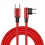 Treeling 60W USB C Sang USB C Cáp Sạc Nhanh 480Mbps Truyền Dữ Liệu Nylon Bện Góc Phải Loại C Cáp Cho Điện Thoại L