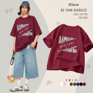 Áo Thun Nam Nữ Oversize 100% Cotton Cao Cấp CLARO - Chữ 'MAKE SOME NOISE'