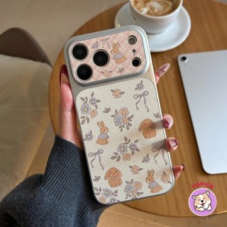 Cute flower rabbit phone case Iphone 17 Pro Max 16 15 Pro Max 14 13 12 11 X XR Xsmax cover leather anti-drop KNTP