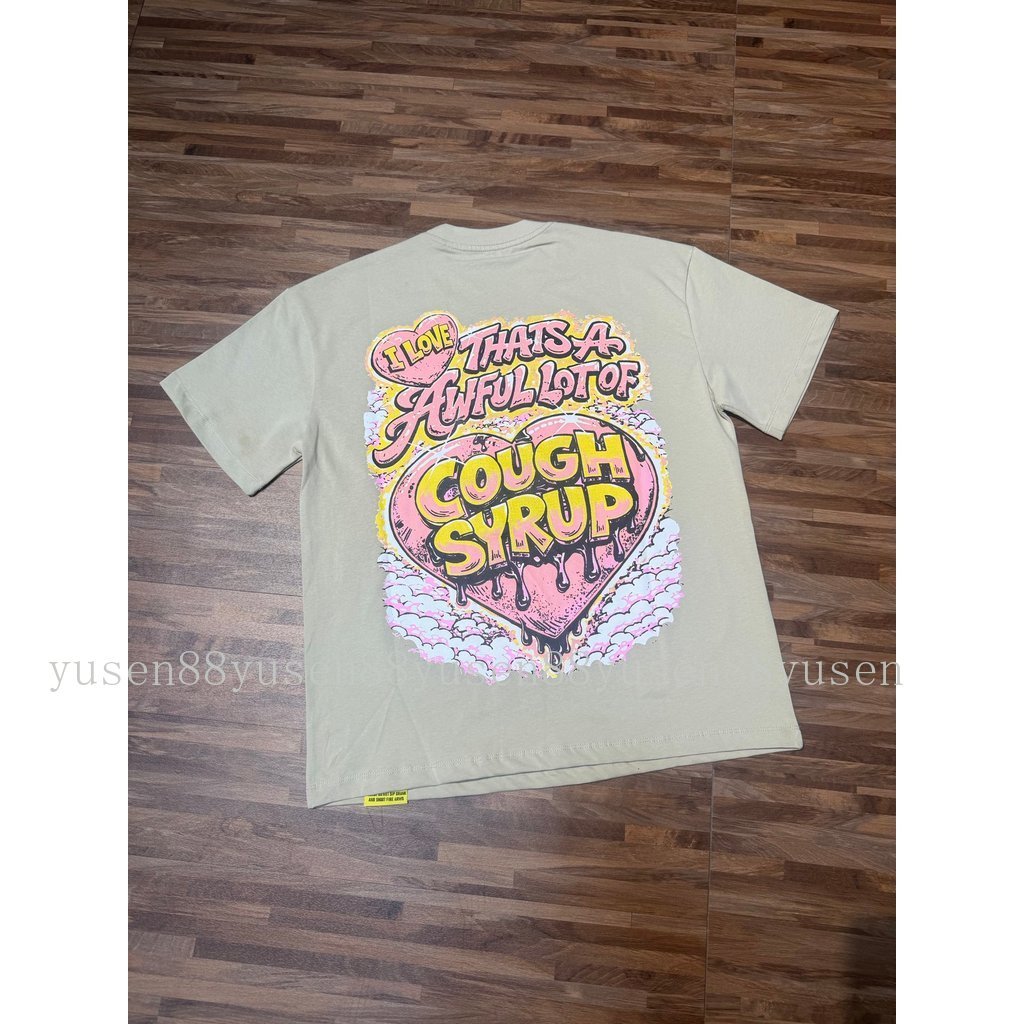 Áo thun hip-hop retro Mỹ với chủ đề "I Love Cough Syrup", chất lượng cao