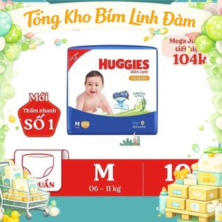COMBO 2 Bịch Tã quần Huggies Tràm trà Skincare Mega Jumbo M102+4/L100+4/XL84+4/XXL76+4 Chính Hãng