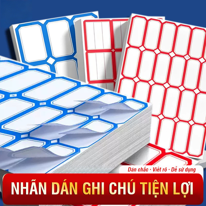 Giấy dán nhãn viết tay tự dính, nhiều màu, chống thấm nước, đa kích cỡ, dễ dán và khó bong tróc