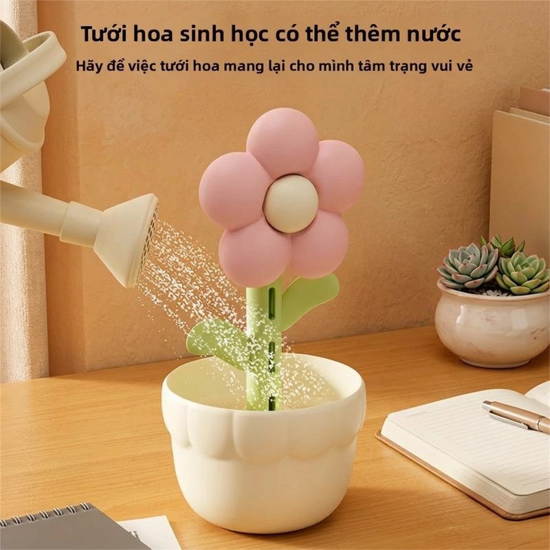 Máy tạo độ ẩm hoa siêu yên tĩnh nhỏ gọn dễ mang dung tích lớn đặt bàn dùng ngủ bảo vệ da khô chất