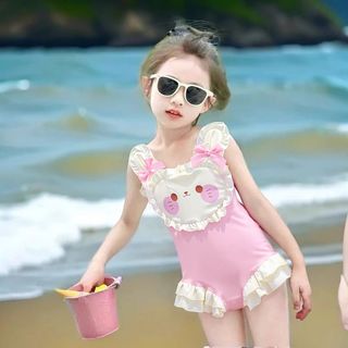 Đồ bơi liền thân bé gái họa tiết hoạt hình - đồ bơi dễ thương phong cách công chúa mùa hè