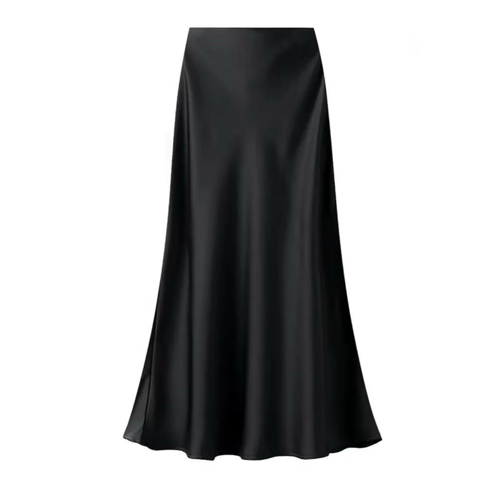 Chân Váy Midi Dáng Dài Chất Liệu Lụa Satin Mềm Mịn Chân Váy Midi Lụa Đuôi Cá Nhẹ Dáng Dàib555