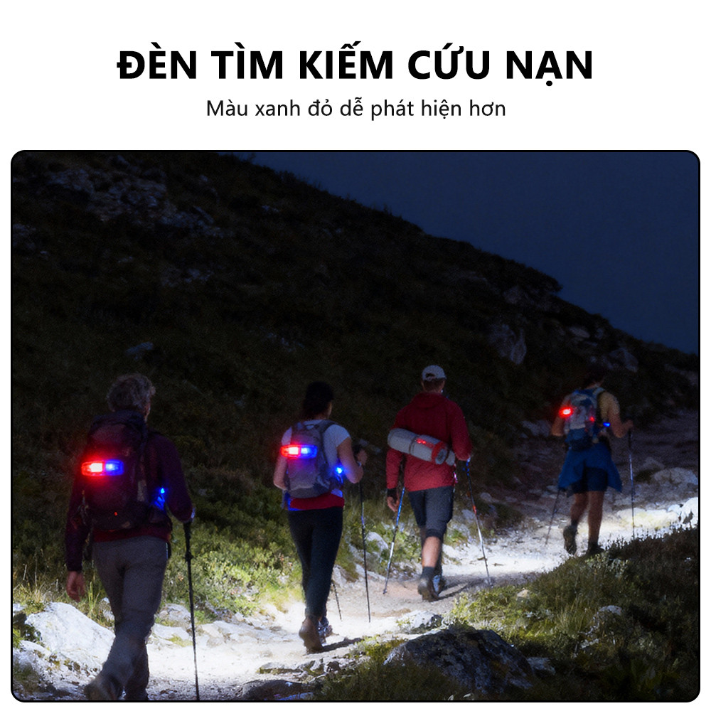 Đèn LED đeo vai màu đỏ và xanh lam Đèn cảnh báo đèn flash giao thông Đèn tín hiệu an toàn Đèn đeo vai có thể sạc lại
