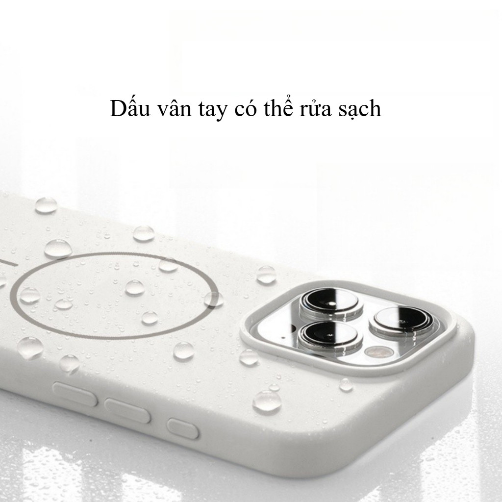 Ốp lưng silicone từ tính chống sốc cho iPhone 17 Air 16 15 14 13 12 Pro Max 11 kèm dây đeo