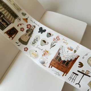 Washi tape PET tape Yier bế viền Tea Party vibe cổ điển