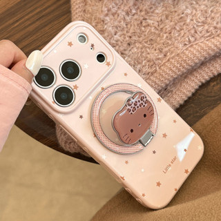 Giá đỡ gấp từ tính Star Cat Side Love Heart Vỏ điện thoại mềm cho iPhone 17 Pro Max 16 15 14 13 Vỏ bảo vệ chống sốc