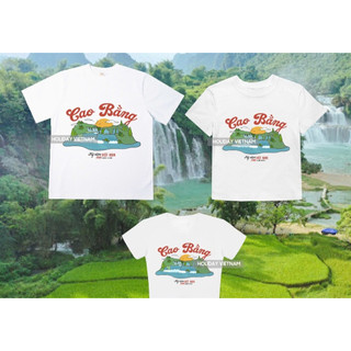 Áo thun du lịch Cao Bằng Du lịch Việt Nam, áo phông unisex nam nữ chất thun cotton dày dặn thoáng mát