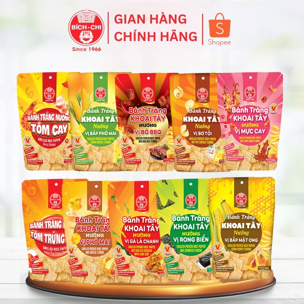 Combo 2 Bánh Tráng khoai tây nướng Bích Chi - ăn vặt siêu ngon, siêu cuốn, nhiều vị Bim bim