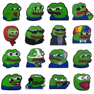Set Charm Ếch Pepe Meme Mini Cute – Charm 16 Biểu Cảm Ếch Xanh Lầy Lội Hài Hước Gắn Dép Trang Trí siêu cute ngộ nghĩnh