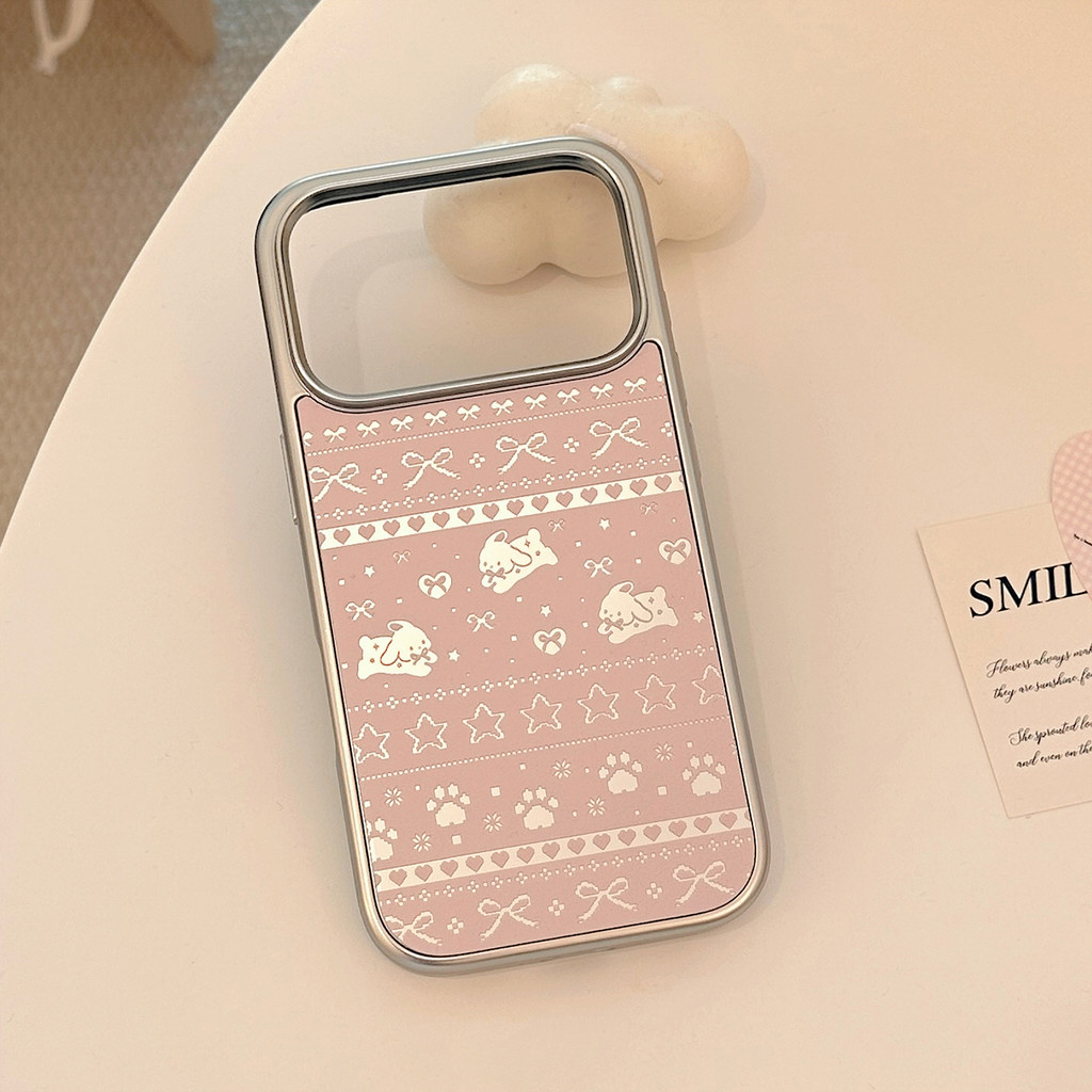 Ốp điện thoại hình chú chó con màu hồng cho IPhone 17 Pro Max 17Air 16 15 14 13 Vỏ bảo vệ chống sốc