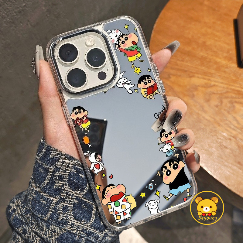 Ốp Điện Thoại Crayon Shin-chan Cho Realme 16 15X 15 15T 14 14X 13 12 11 Pro Plus 12X 11X 9 2 9i 7i Pro 5G 4G Vỏ Hoạt Hình Mặt Sau Gương Dễ Thương