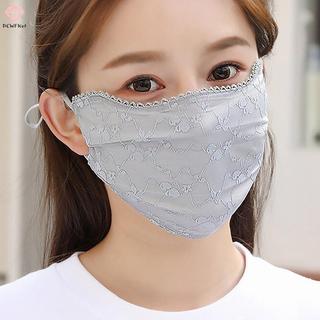 Mặt nạ ren lụa băng mỏng đa năng, tấm che nắng màu trơn với dây đeo tai, bảo vệ chống tia cực tím.