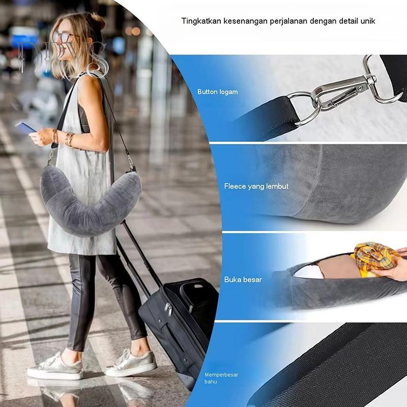 (TFT) Có Thể Đổ Đầy Du Lịch Ne Gối Túi Bảo Quản Mang Theo Đệm Máy Bay Du Lịch Ne Gối Tự Đổ Gối Du Lịch Di Động MỚI
