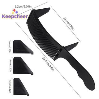 [Keepcheer] Lược Cắt Tóc Máy Cạo Râu Cong Có Thước Chống Tĩnh Điện Salon Lược Làm Tóc Mới