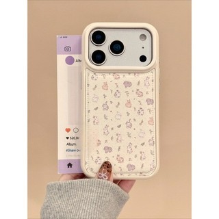 Ốp lưng iPhone 17 16 15 14 13 12 11 Pro Max X XR Max 7 8 Plus Phim hoạt hình thỏ hoa trường hợp điện thoại
