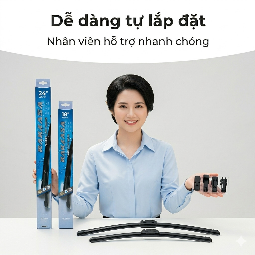 Bộ gạt mưa silicon RAKASA cho VinFast – Gạt êm, sạch nước, không ồn | VF3, VF5, VF6, VF7, VF8, VF9