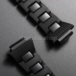 Dây đeo đồng hồ bằng thép nhựa 16mm cho Casio DW5600 DW6900 GWM5610 GA2100 G5600 Đen Giao diện lồi Dây đeo đồng hồ thể thao