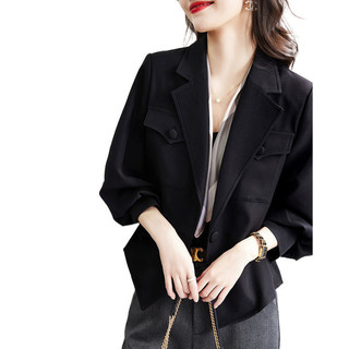 Áo khoác dài tay thường ngày cho phụ nữ, phong cách Hàn Quốc, áo blazer đa năng, áo gió ngắn rộng rãi
