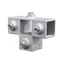 Pealike 20x20mm Vuông Ống Kết Nối Kết Nối Dây Hợp Kim Nhôm 3 Chiều Khuỷu Tay Lắp Kết Nối Phụ Kiện