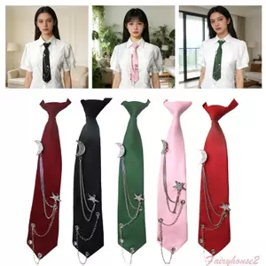 Cà vạt dây chuyền kim loại gắn sẵn, chuyên nghiệp, phù hợp hội nghị và văn phòng