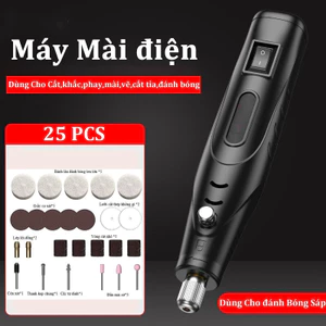 Máy mài khuôn, mài đánh bóng mini Bộ 25 chi tiết, Dùng Cho Cắt, khắc, phay, mài, vẽ, cắt tỉa, đánh bóng