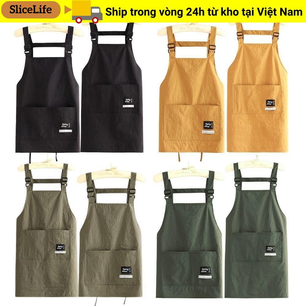 Tạp dề nấu ăn SLICELLIFE, Tạp dề cắt tóc chống thấm nước chuyên nghiệp, Túi lớn thoáng khí 2 kích cỡ Quần áo làm việc để làm tóc