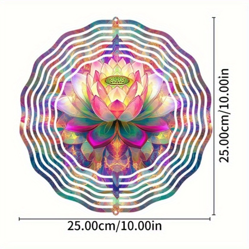 CIFbuy Chuông gió ngoài trời Hai mặt Mandala Kim loại Trang trí sân vườn Quà tặng ngày lễ