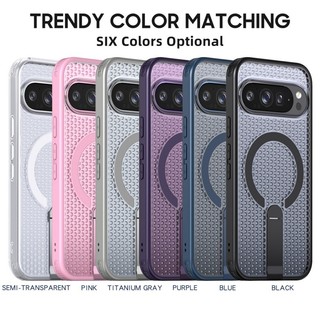 Vỏ tản nhiệt tế bào từ tính cho Google Pixel 9 10 Pro XL 10A 9A Ốp điện thoại chân đế