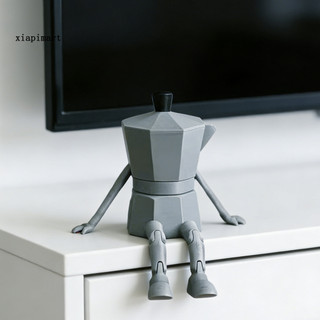 {xiapimart} Trang trí theo chủ đề hạt cà phê chân dài Trang trí cốc cà phê in 3d – Moka Pot Mug Coffee Bean Chocolate với chân khớp nối Văn phòng vui nhộn cho Coff