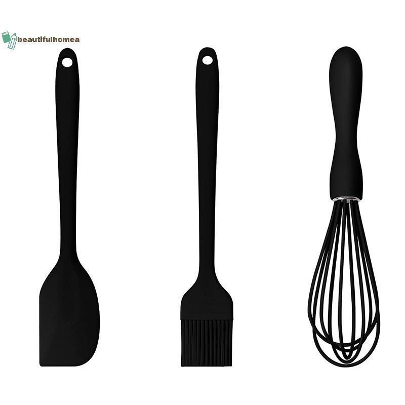 BeautifulHomeA 3 Cái / bộ Bộ Nướng Bánh Silicon Kem Thìa Cạp Nhà Bếp Hộ Gia Đình Đánh Trứng Thịt Nướng Dầu Bàn Chải Tiện Ích Đồ Dùng Nhà Bếp VN