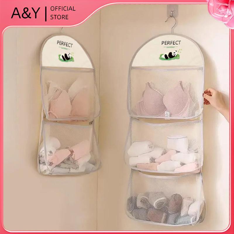 A & Y Túi bảo quản treo tường lưới thoáng khí, đựng đồ lót/đồ chơi/búp bê