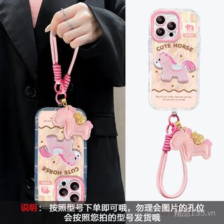 Dây buộc ngựa thêu Thích hợp cho vỏ điện thoại 17promax iphone15 Giá đỡ gương 1614 Nữ
