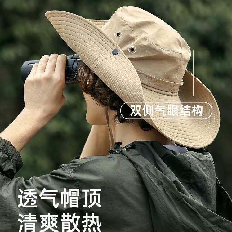 Mũ Cao Bồi Phong Cách Phương Tây Với Vành Lớn, Chống Nắng Cho Hoạt Động Ngoài Trời Và Leo Núi