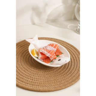 Đĩa gốm hình cá dễ thương - Đĩa nhỏ Sashimi cá hồi cho Sushi Nhật Bản