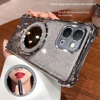 Vỏ Vivo Y31d 2026 Cho Vivo Y31d Y21d Y 31d VivoY21d VivoY31d 4G 5G Thời Trang Trong Suốt Lấp Lánh Bling Vỏ Điện Thoại Mềm Giá Đỡ Vòng Từ Tính Giá Đỡ Túi Khí Bảo Vệ Mặt Sau