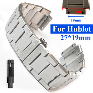Dây đeo đồng hồ bằng thép không gỉ mờ 27mm cho Hublot Nam Size Lớn Dây đeo đồng hồ Vòng đeo tay thay thế