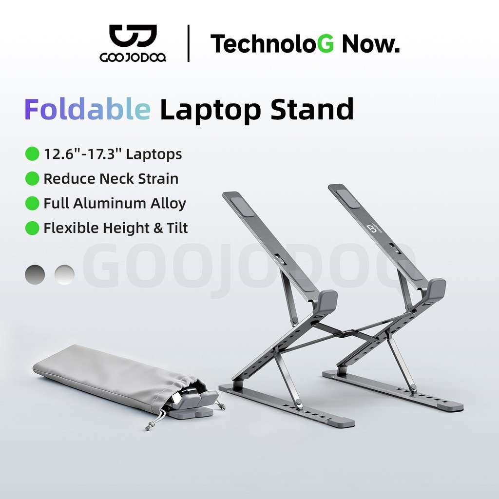 Giá đỡ laptop GOOJODOQ hai tầng có thể điều chỉnh độ cao và độ nghiêng cho kích thước từ 12.6-17.3''